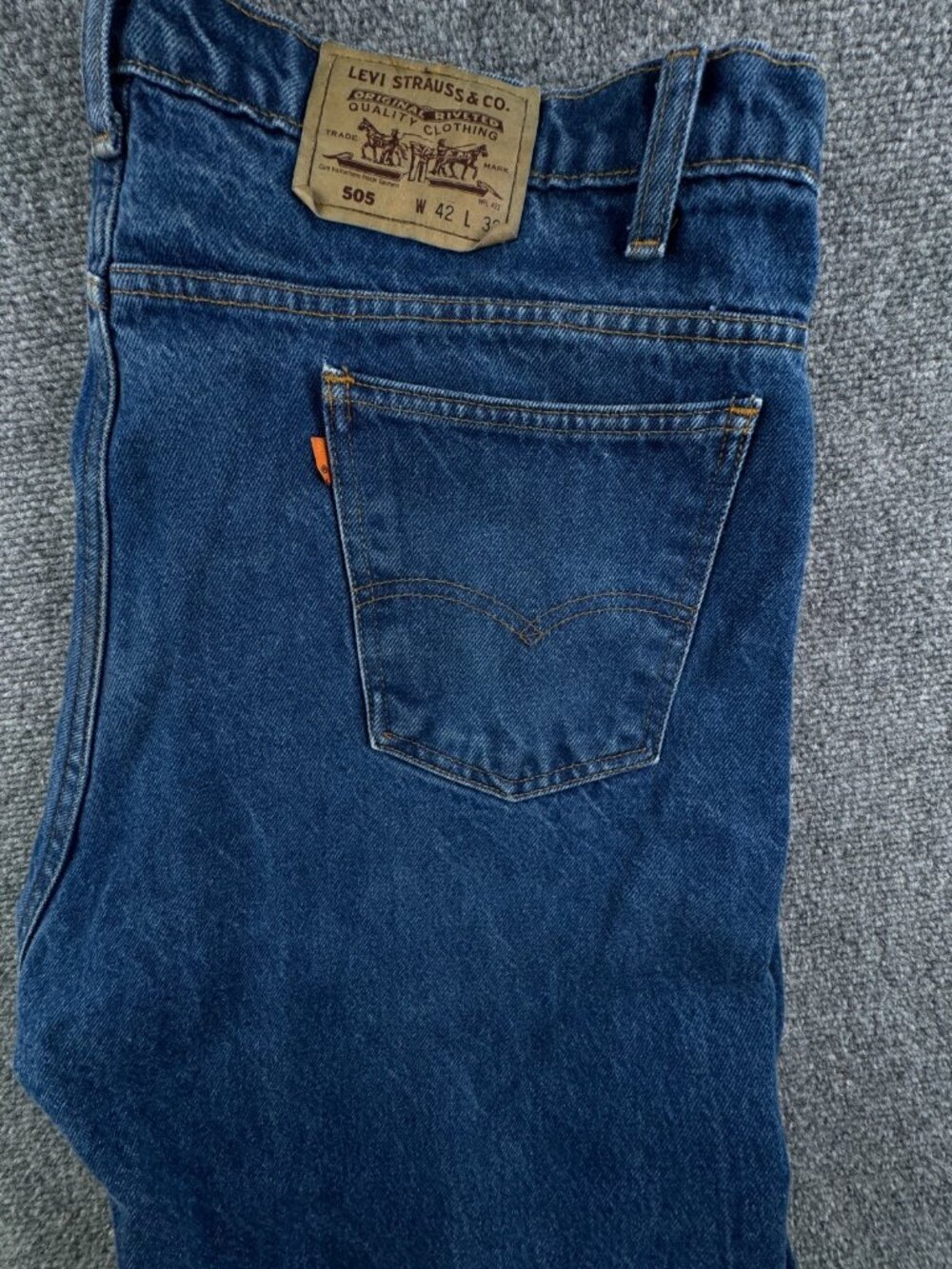 VTG Levi’s 505 Orange Tab Denim Blue Jeans ACTL 41x29 Adult 1991 Cutoff Men